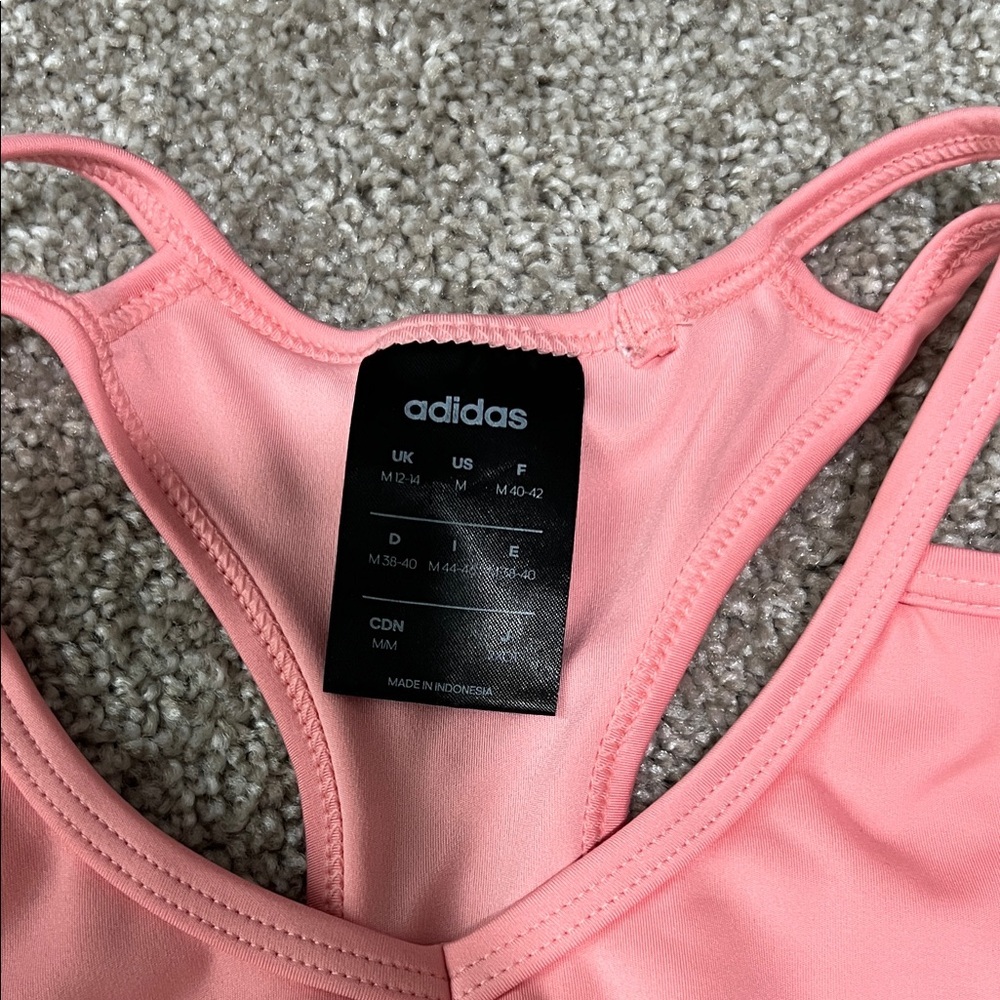 Adidas Coral Pink Racerback Bra - Picture 2 of 3